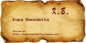 Kopa Benedetta névjegykártya
